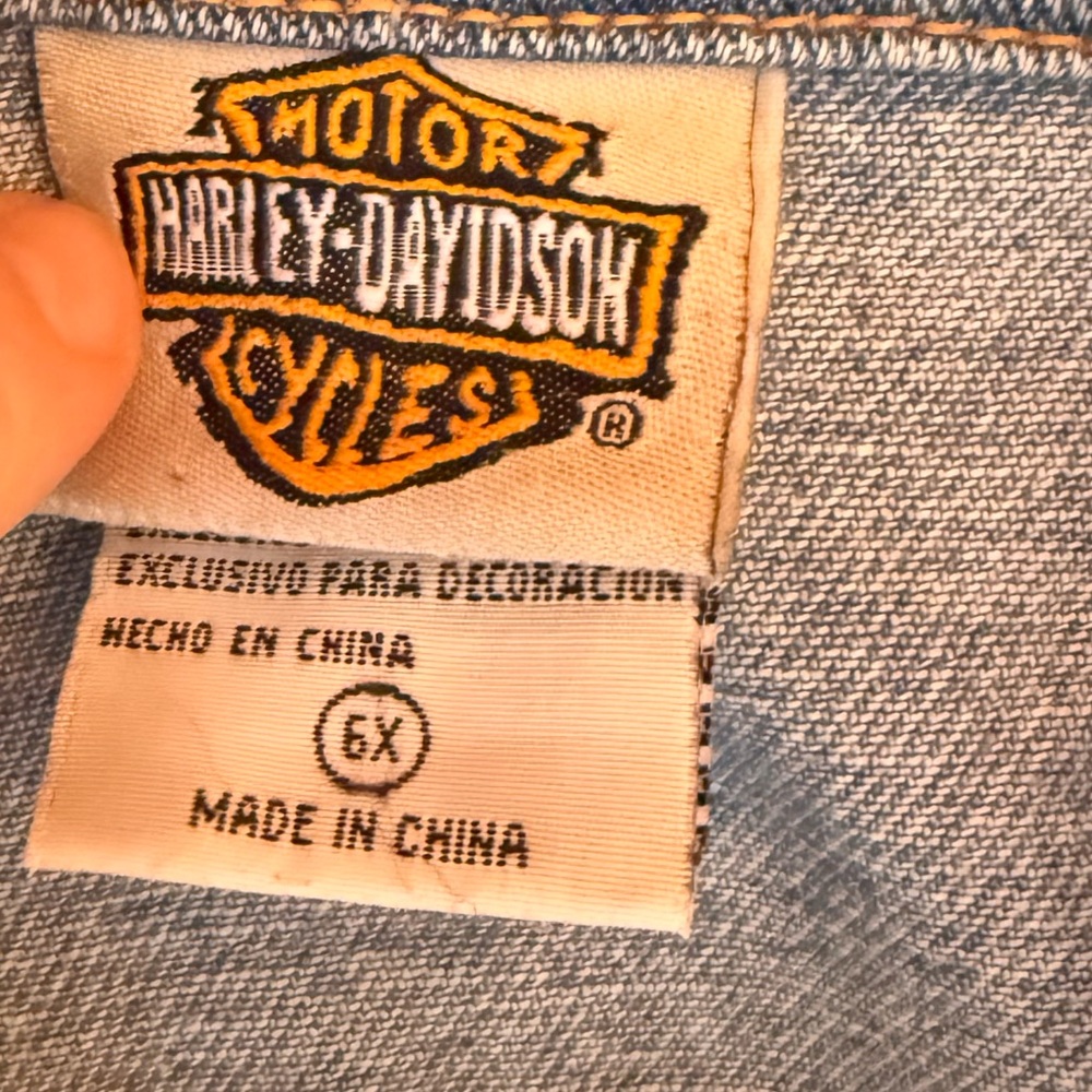 Harley-Davidson HD‎ Motorcycles Youth  Denim Buttoned Jean Jacket Size 6x - Picture 2 of 6